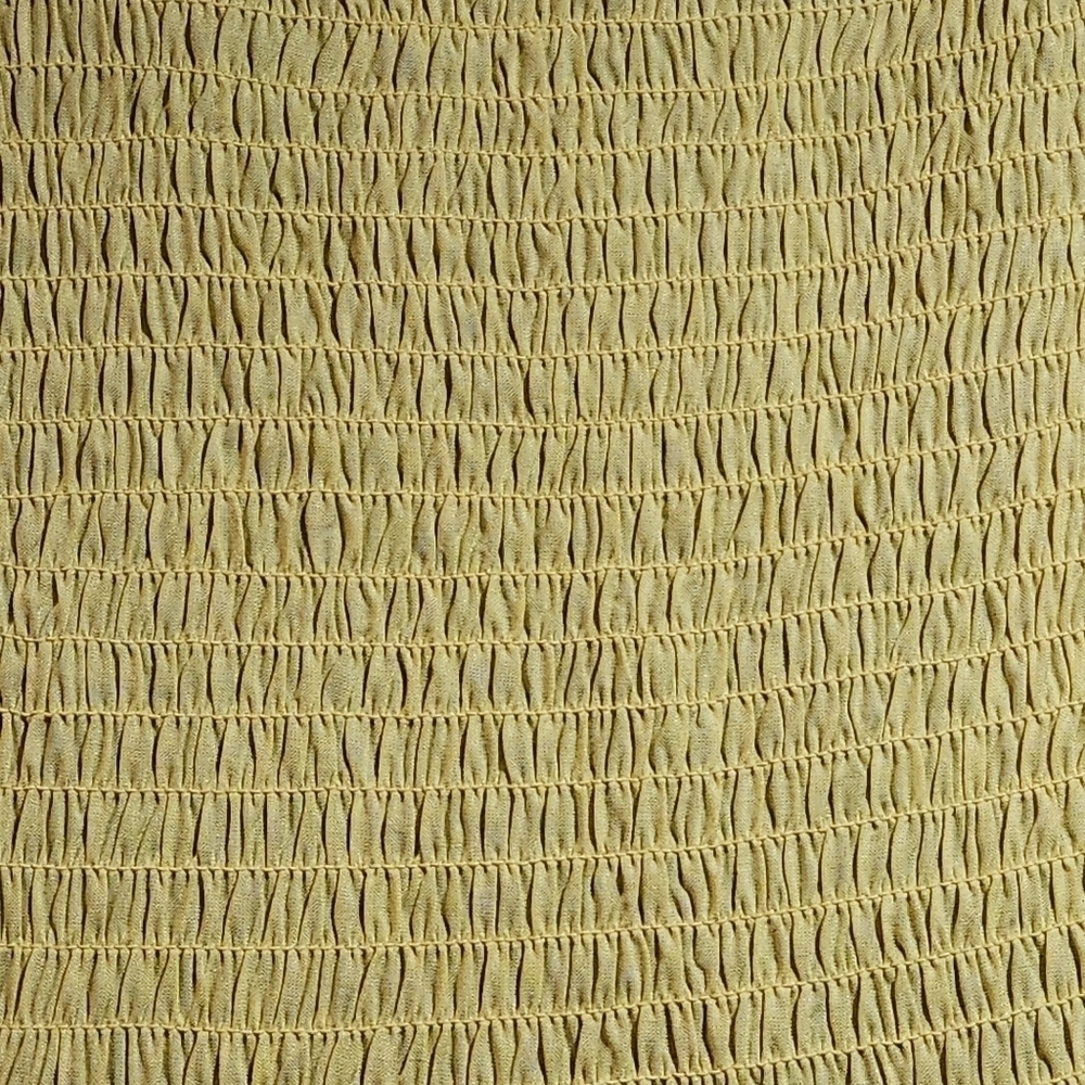 Vintage Maxi Smock Pocket Dress Anthony Richard's Yellow Ruched Bodice Size L - Picture 6 of 8